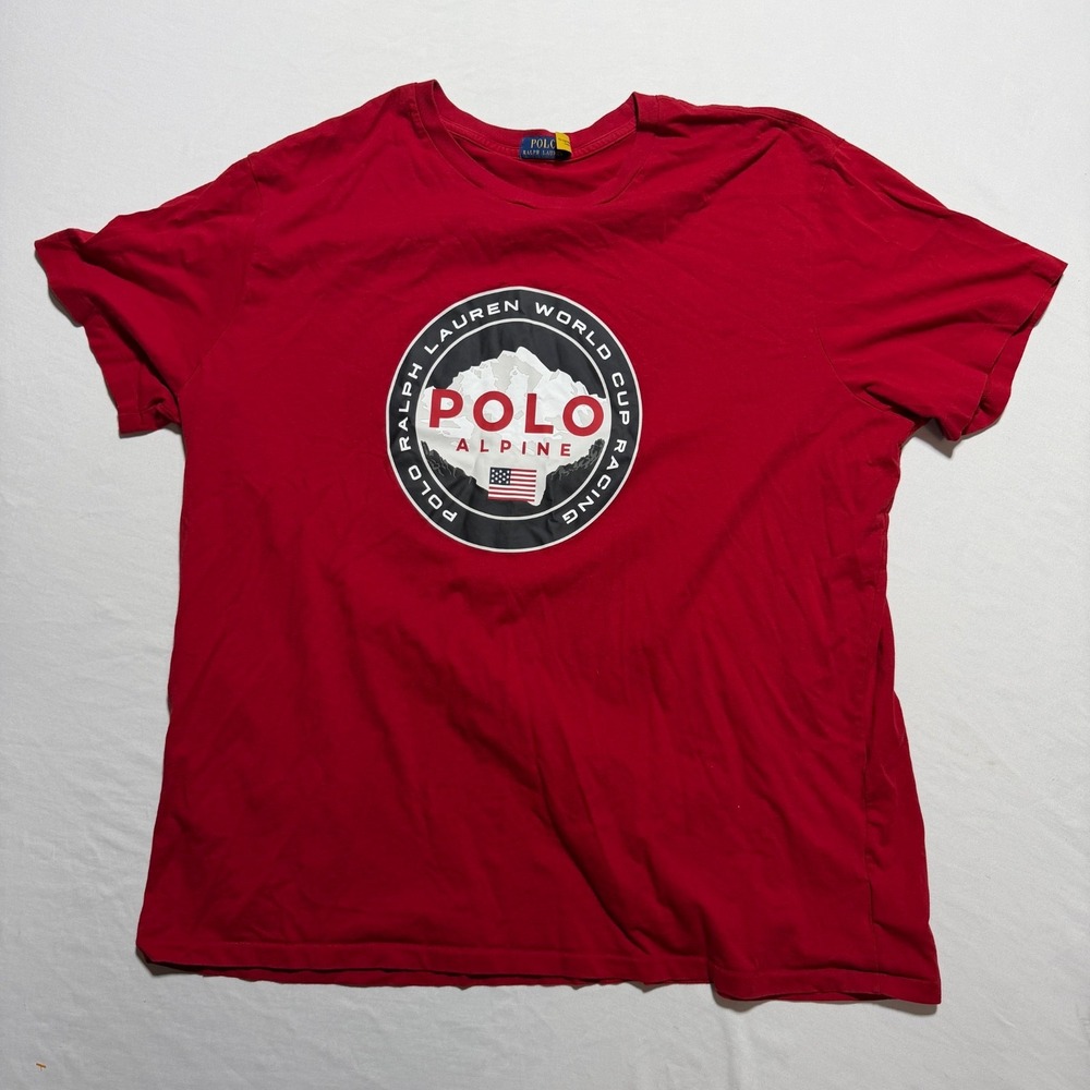 Polo Ralph Lauren Alpine World Cup Racing Graphic T-Shirt Men's 3XB Red
